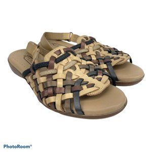 Tejidas Leather Brown Weave Sandals 7.5